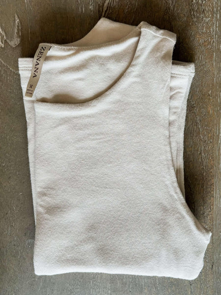 Double Layered Round Neck Tank Top - Beige