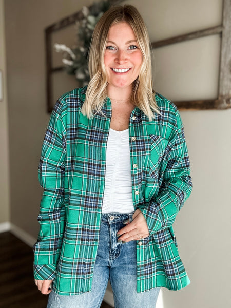 Wellesley Plaid Button Down Top