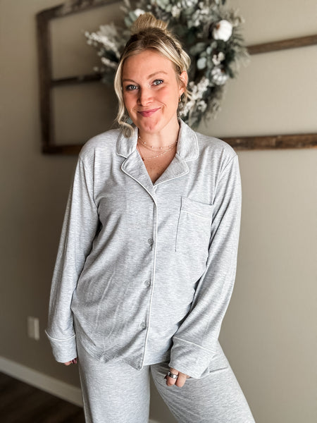 Laila Pajama Set - Heather Grey
