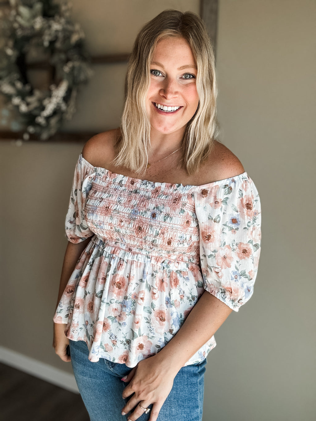 Vianne Smocked Babydoll Top
