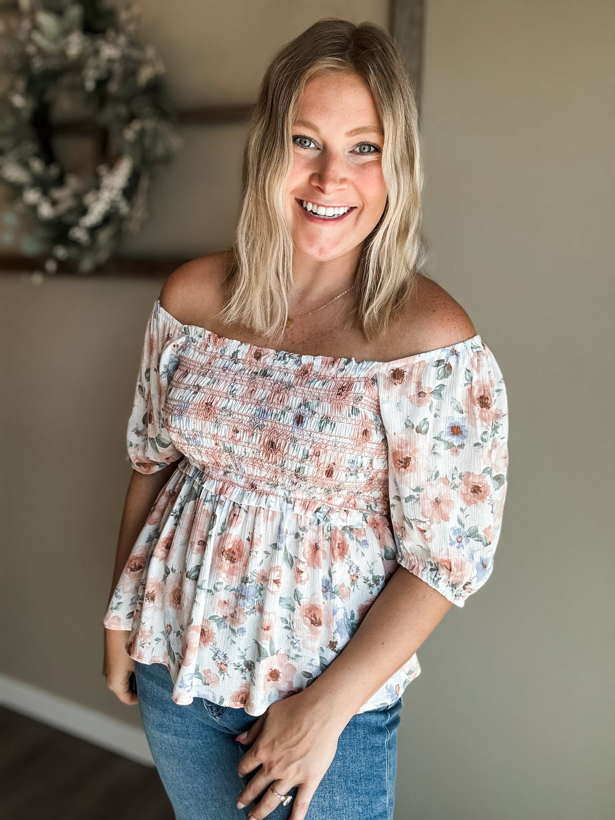 Vianne Smocked Babydoll Top