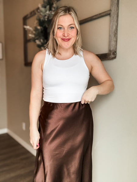 Annalea Satin Midi Skirt
