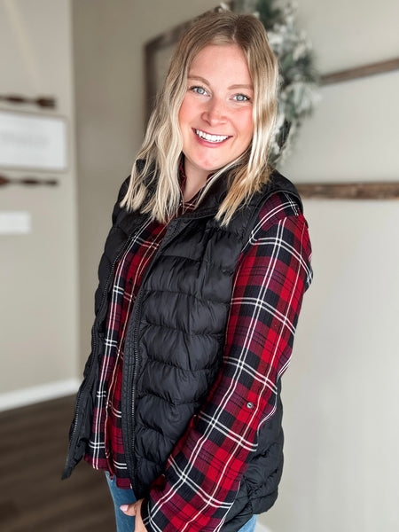 Ember Plaid Button Up