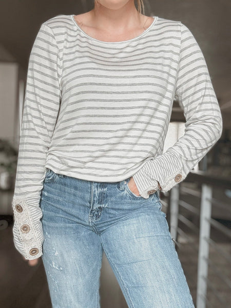 Meadow Striped Long Sleeve - SIZE LARGE