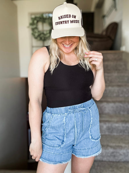 PREORDER Emberly Frayed Denim Shorts