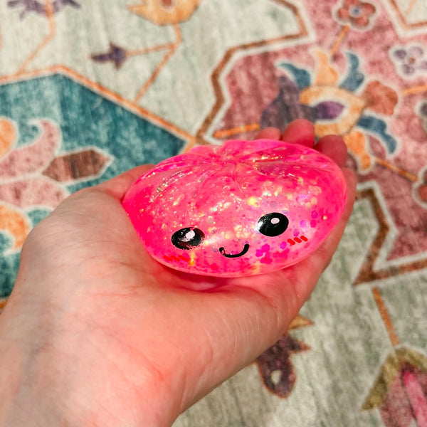 Glitter Gel Dumpling Squish - Pink