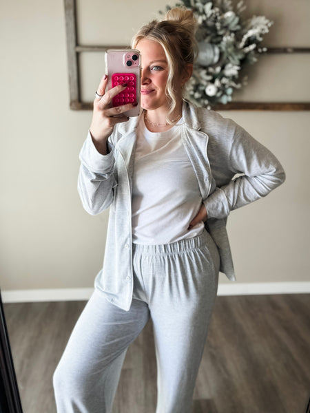 Laila Pajama Set - Heather Grey