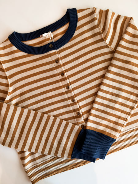 Whit Stripe Knit Cardigan