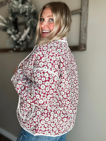 Fiora Floral Quilted Jacket - SIZE MEDIUM