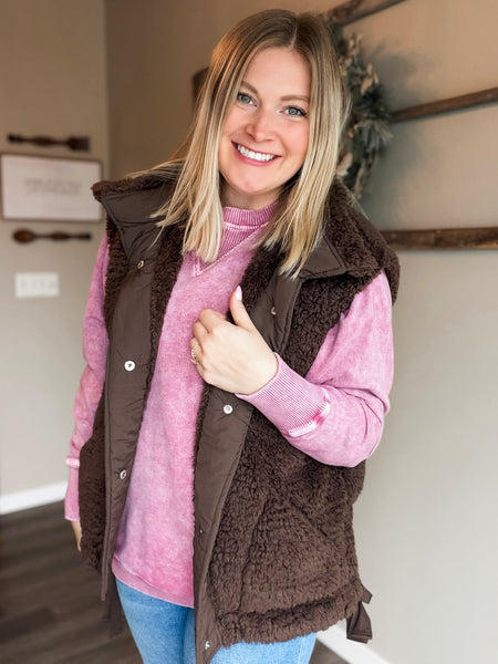 Torrance Mineral Wash Pullover - Cabernet