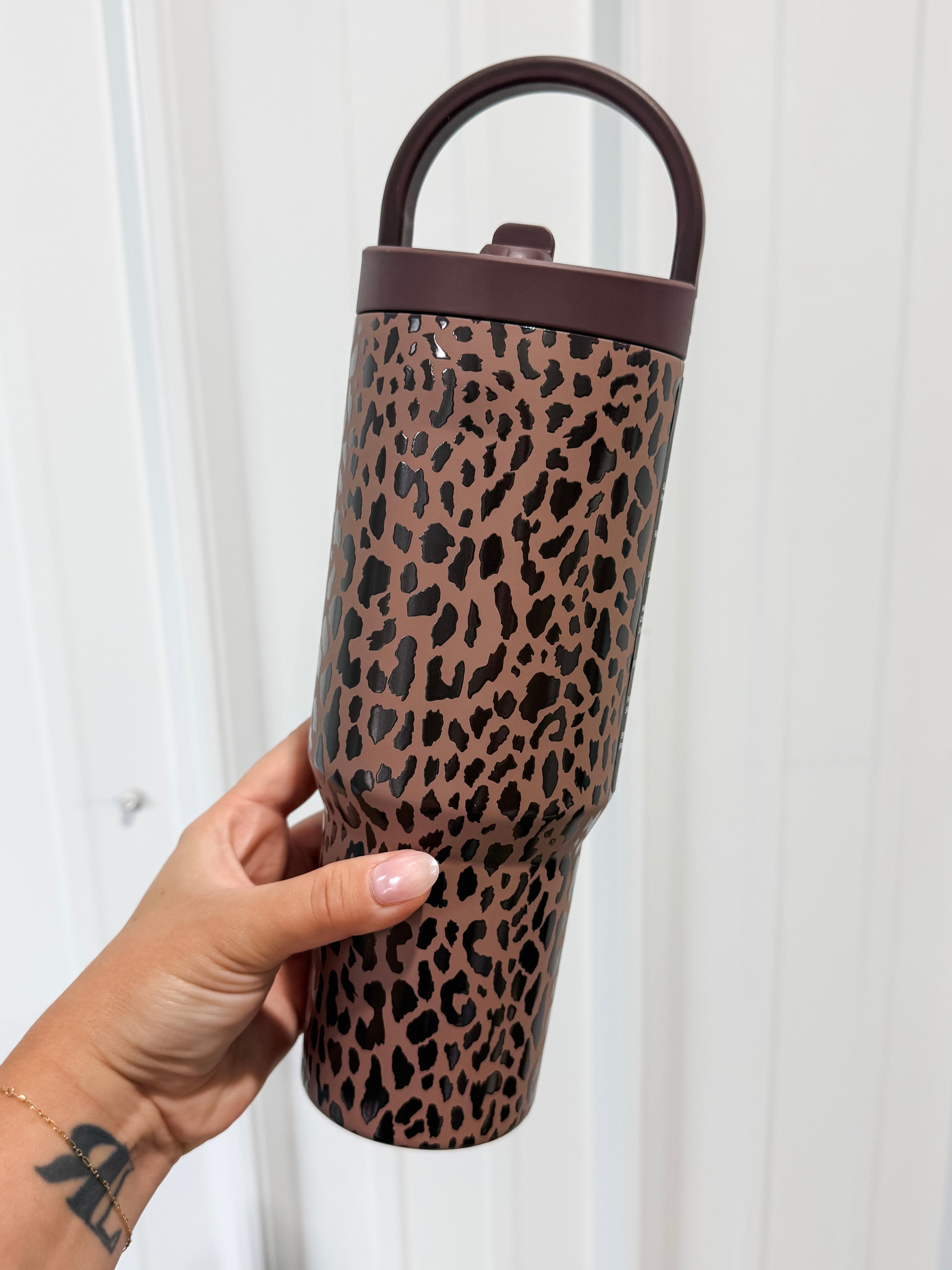 HydroJug 32 oz Sport Water Bottle - Brown Leopard