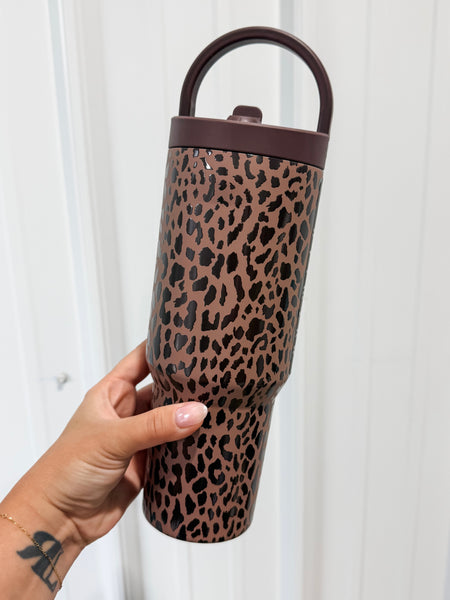 HydroJug 32 oz Sport Water Bottle - Brown Leopard