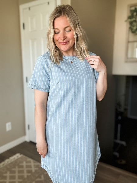 PREORDER Brant Stripe Button Dress