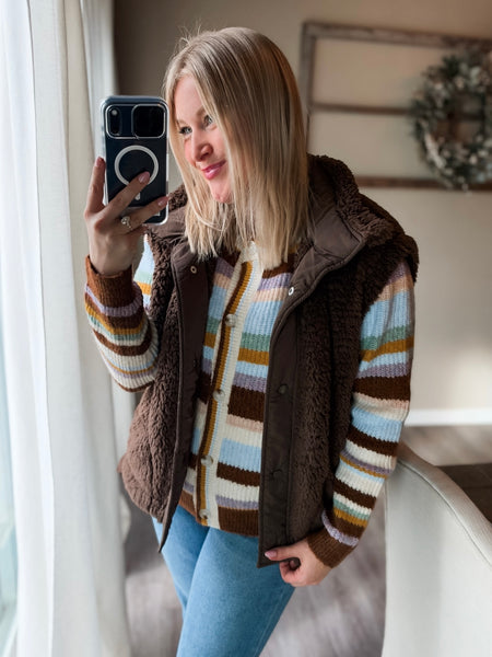 Faye Stripe Knit Cardigan