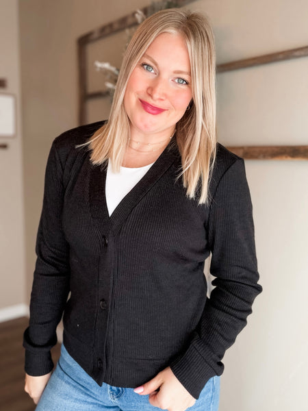 Callan Ribbed Button Down Cardigan