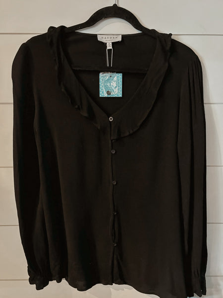 Devyn Ruffle V Neck Blouse