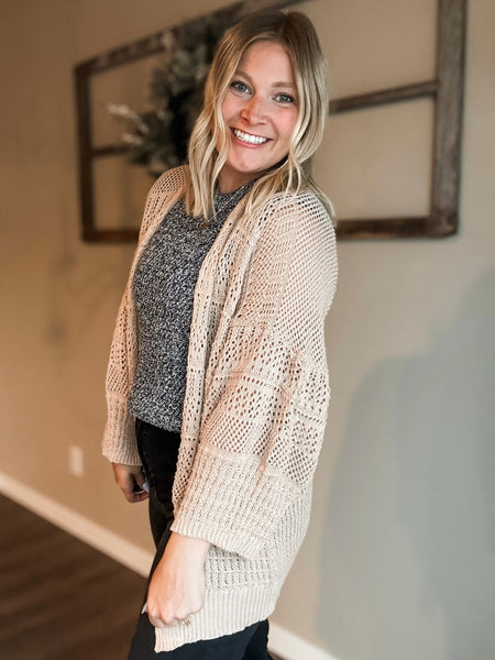 Kairi Netted Cardigan - Beige