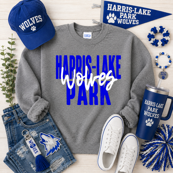 PREORDER Spiritwear Crewneck Sweatshirt - Harris-Lake Park Wolves
