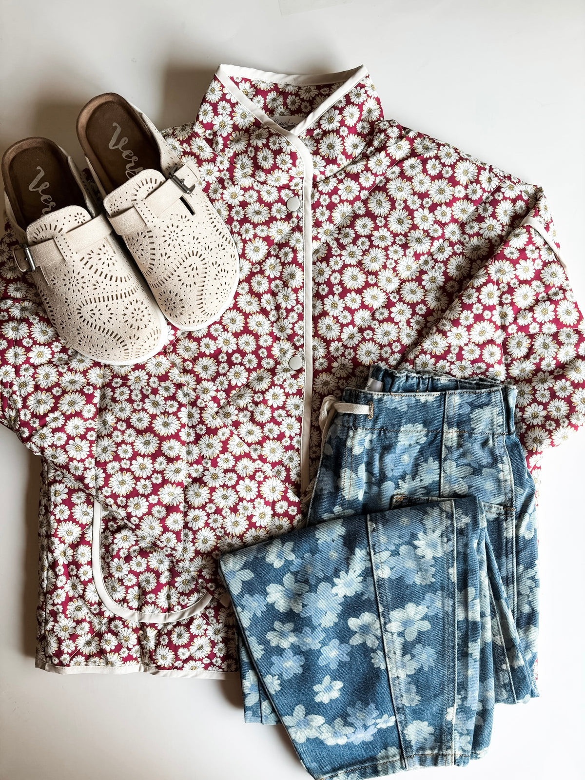 Fiora Floral Quilted Jacket - SIZE MEDIUM