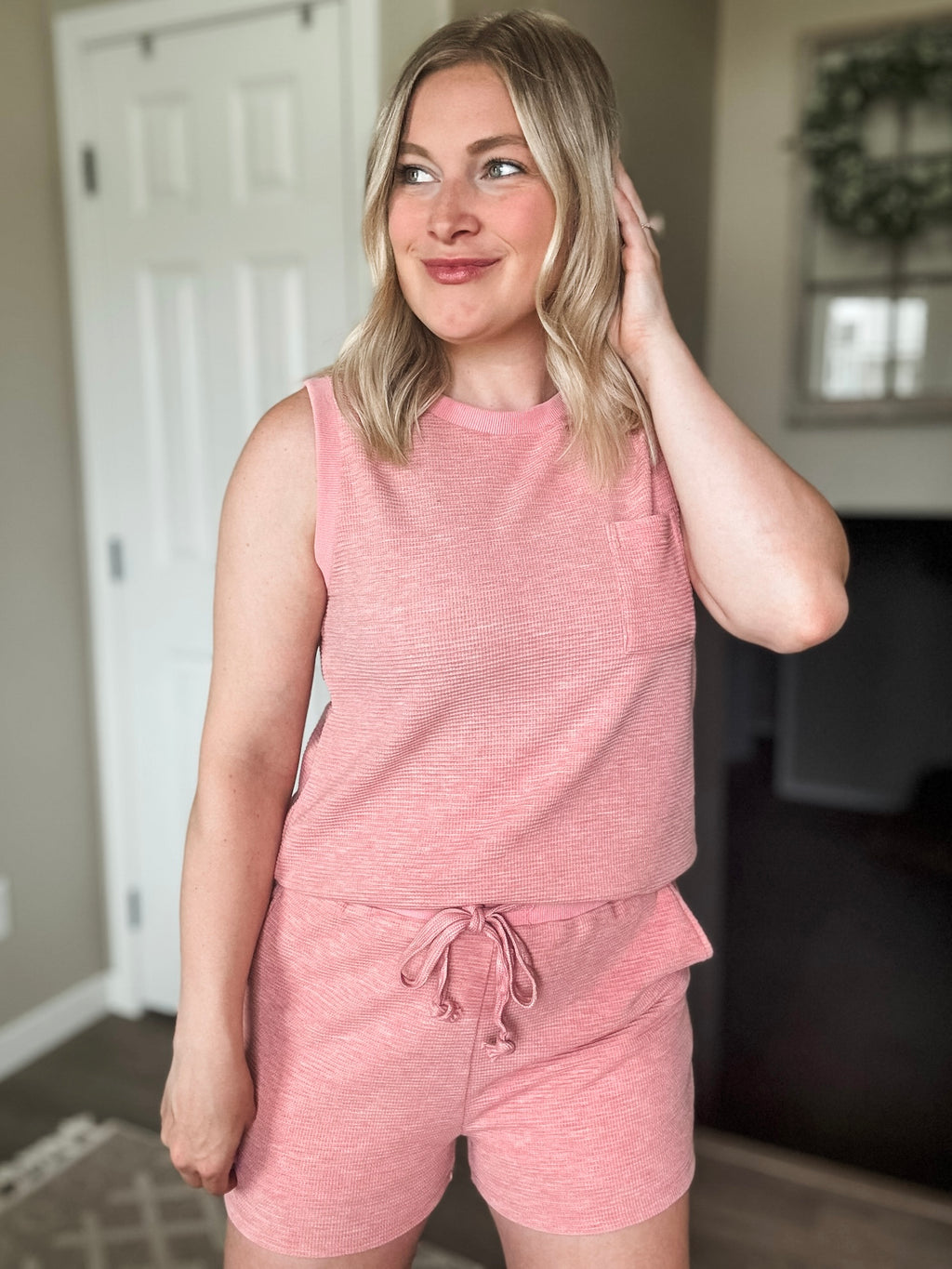 Waffle Tank Top Set