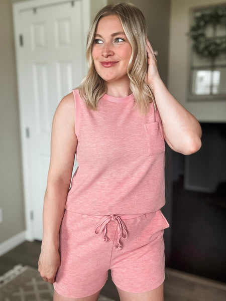 Waffle Tank Top Set