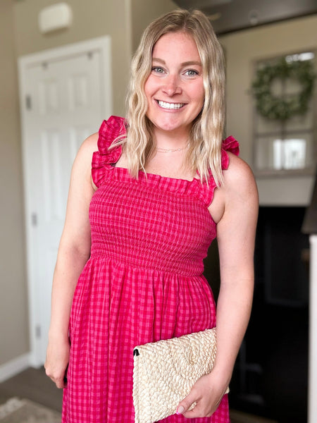 PREORDER Zinnia Gingham Maxi Dress