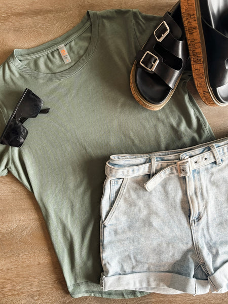 Kerigan Basic Round Tee - Eldergreen