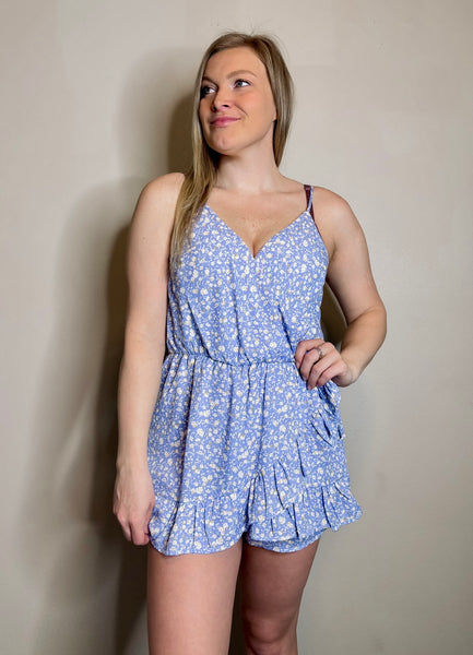 Braya Floral Surplice Romper
