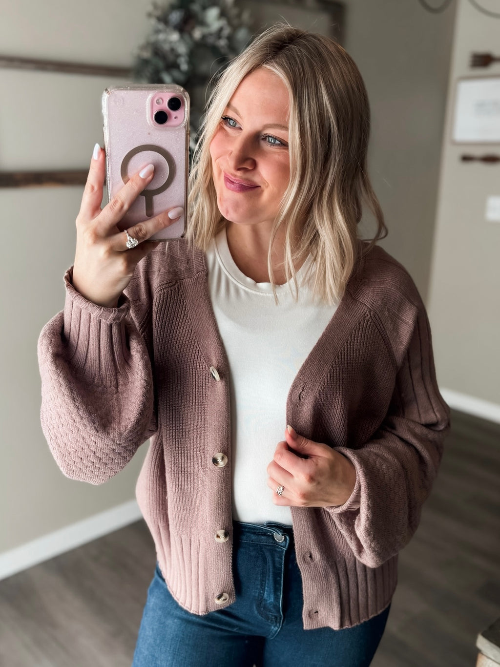 Briley Textured Cardigan - SIZE MEDIUM