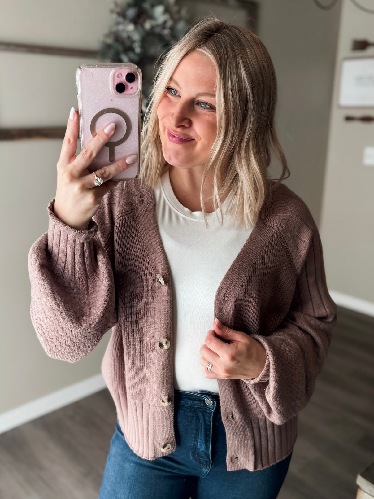 Briley Textured Cardigan - SIZE MEDIUM