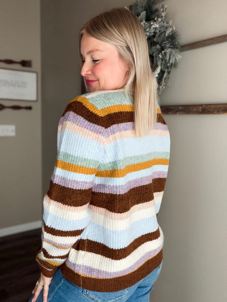 Faye Stripe Knit Cardigan
