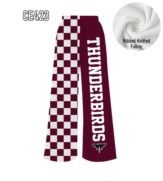 PREORDERSpiritwear Checkered Split Leg Bottom - THUNDERBIRDS