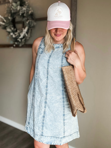 Karlee Sleeveless Chambray Dress
