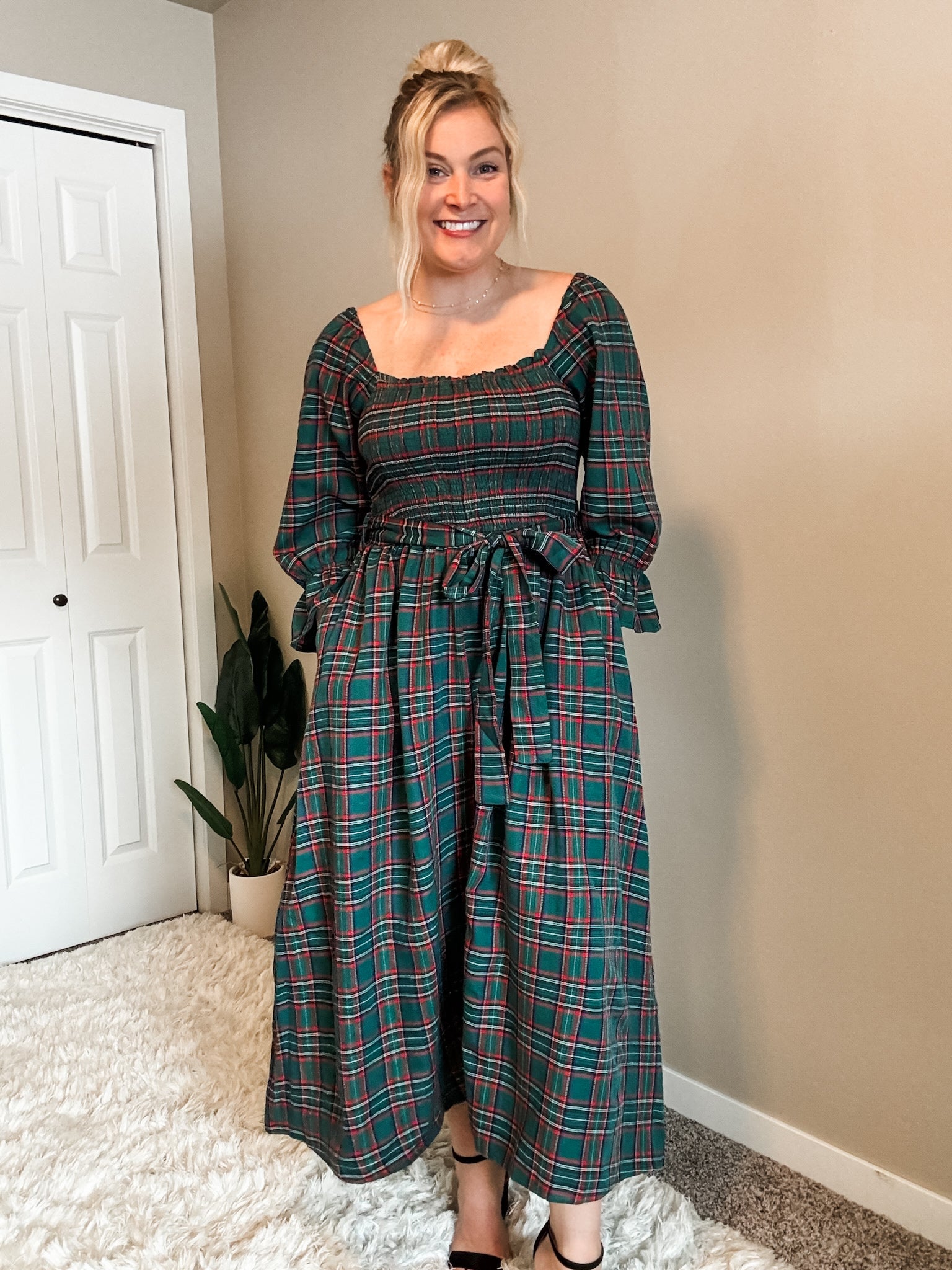 Windsor Plaid Midi Dress