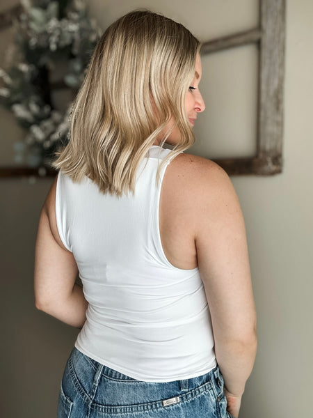 Ensley Double Layered  Tank - White