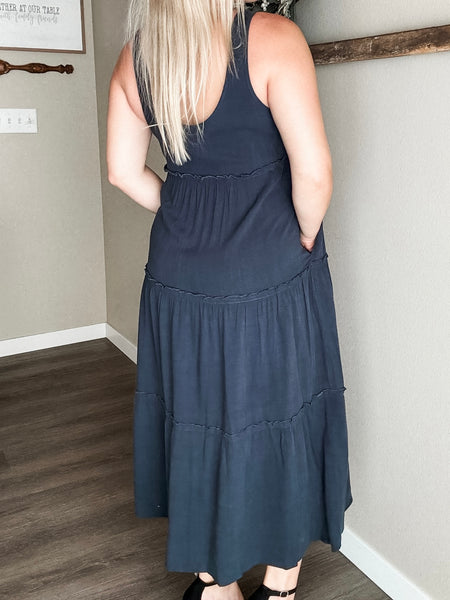 Toia Tiered Side Button Dress