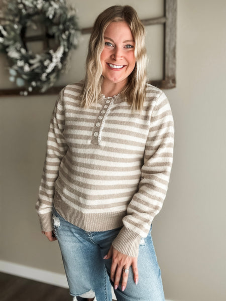 Pruitt Stripe Henley Sweater