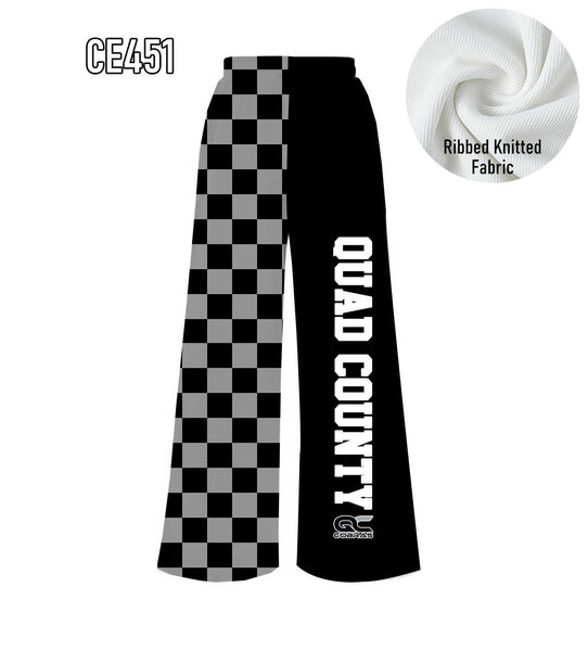 PREORDER Spiritwear Checkered Split Leg Bottom - QUAD COUNTY