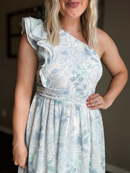 PREORDER Mireya One Shoulder Floral Dress
