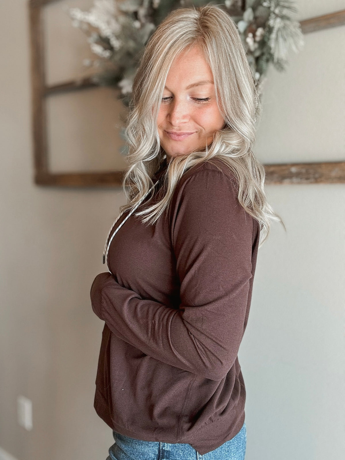 Verity Yoga Hoodie - Mahogany - SIZE SMALL