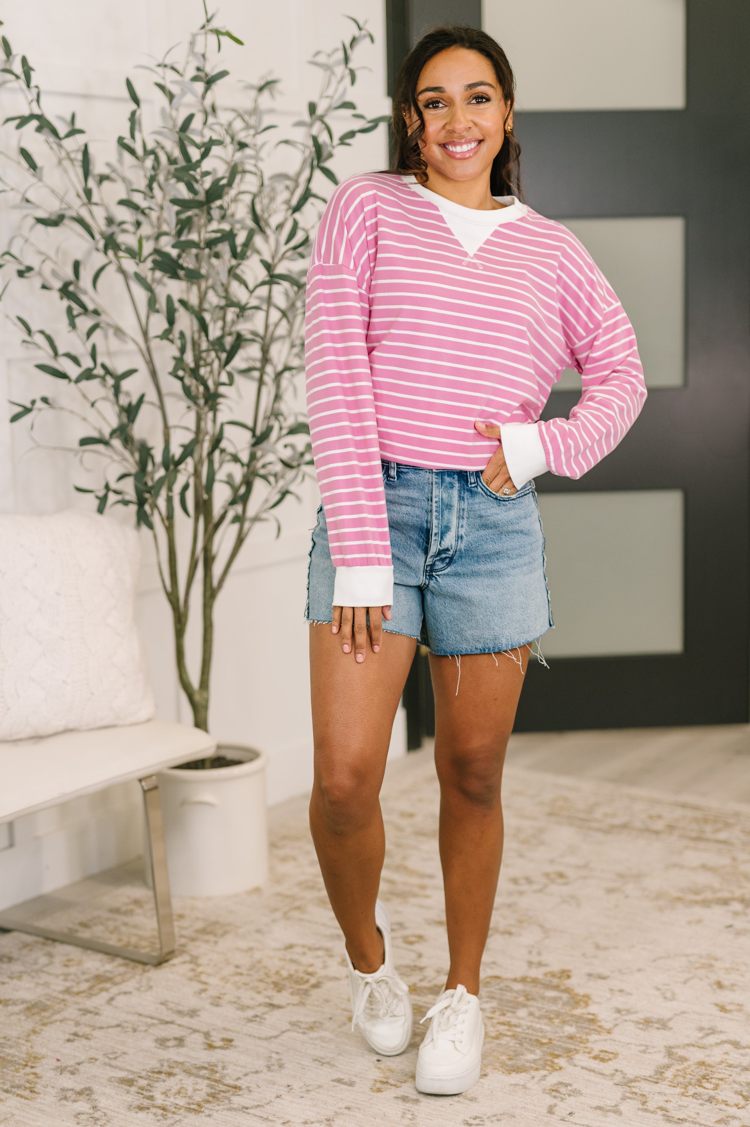 Almost Therapeutic Drop Shoulder Pullover in Candy Pink - SIZE LARGE