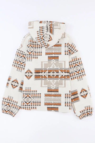 Azteca Print Hoodie Sweatshirt