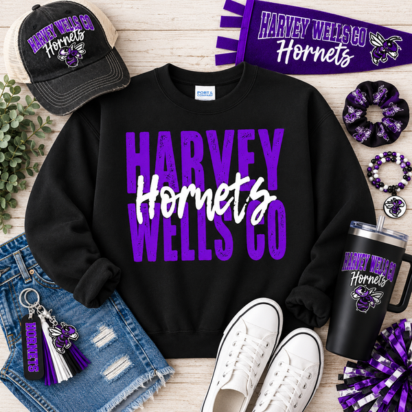 PREORDER Spiritwear Crewneck Sweatshirt - Harvey Wells Co Hornets