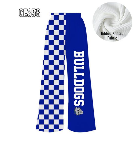 PREORDER Spiritwear Checkered Split Leg Bottom - BULLDOGS