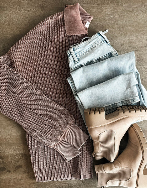 PREORDER Zoie Knit Collared Sweater