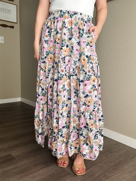 Calista Boho Floral Skirt - SIZE SMALL