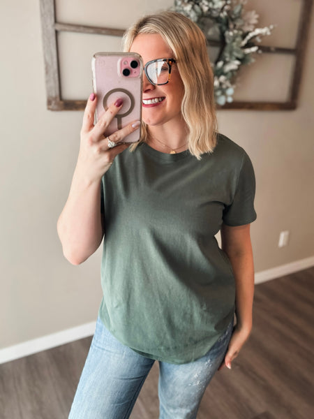 Kerigan Basic Round Tee - Eldergreen