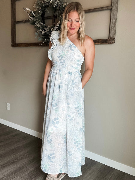 PREORDER Mireya One Shoulder Floral Dress