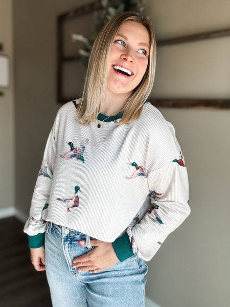 PREORDER Mallory Duck Print Pullover