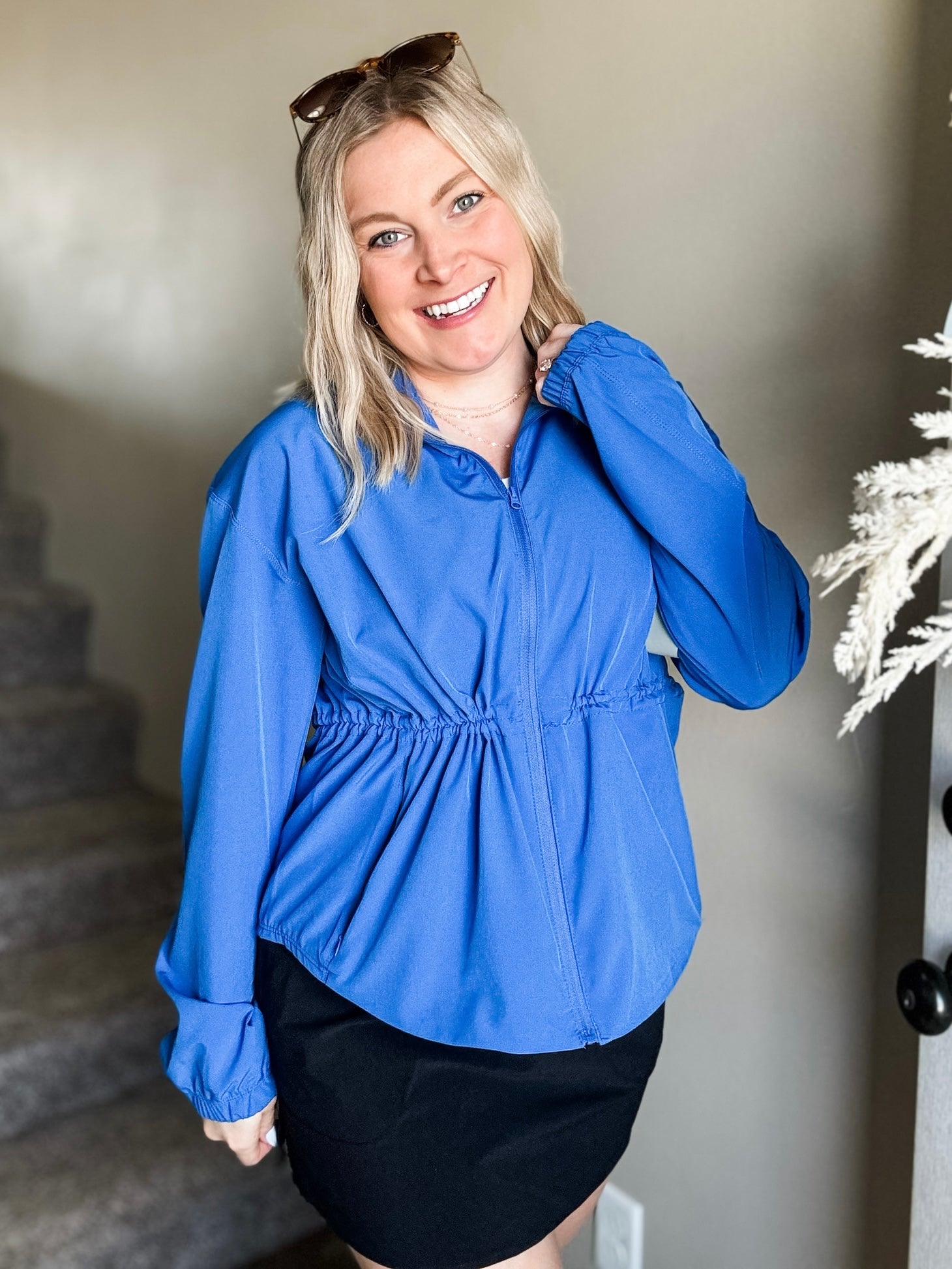 Navyn Cinch Peplum Jacket